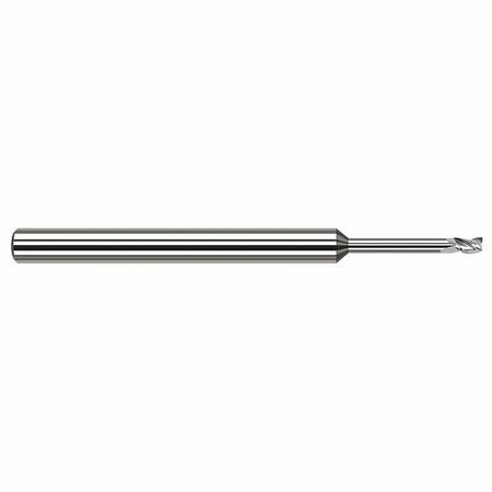HARVEY TOOL 0.0600 in. Cutter dia x 0.0900 in. Length of Cut x 1/2 Reach Carbide Square End Mill, 4 Flutes 874160